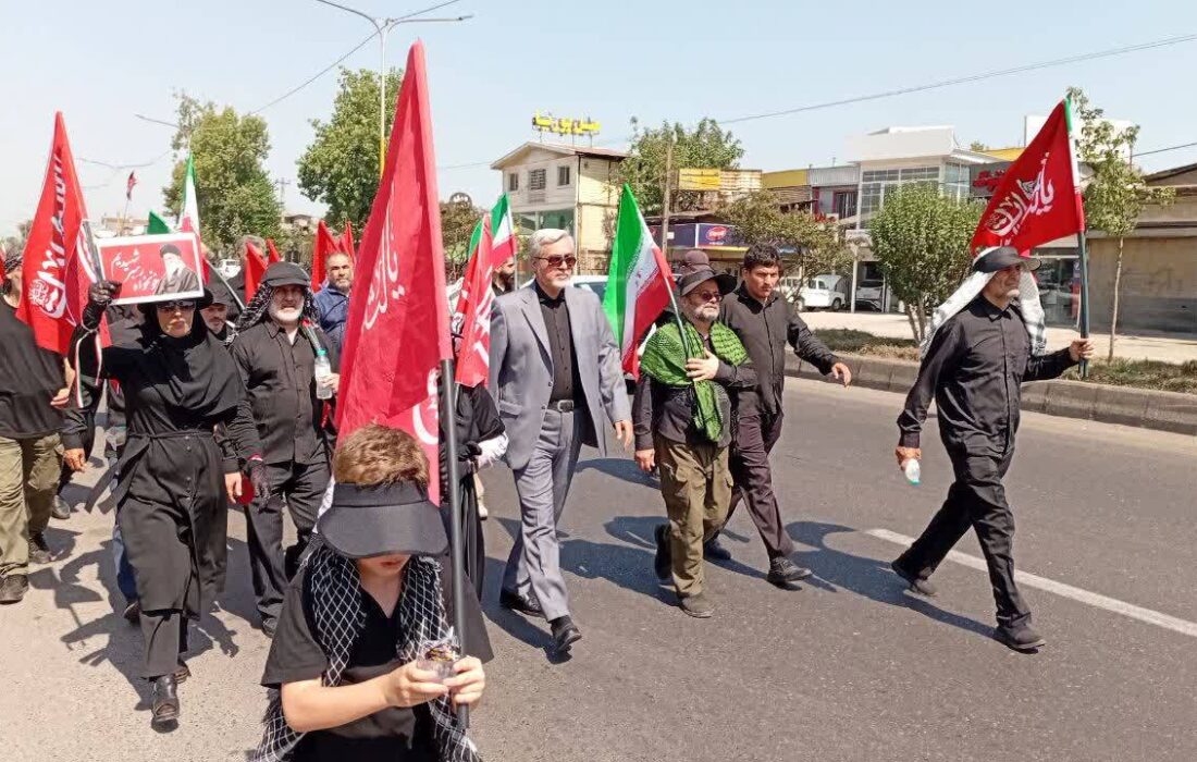 حضور فرماندار رشت در آیین پیادهروی جاماندگان اربعین حسینی