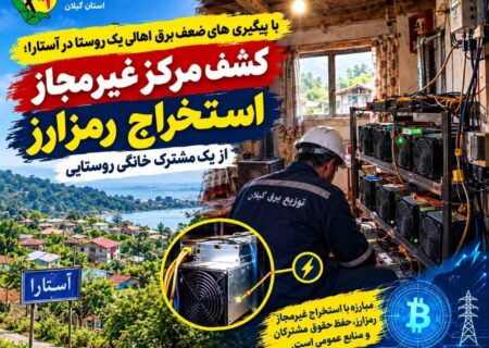 کشف مرکز غیر مجاز استخراج رمزارز از یک مشترک خانگی روستایی